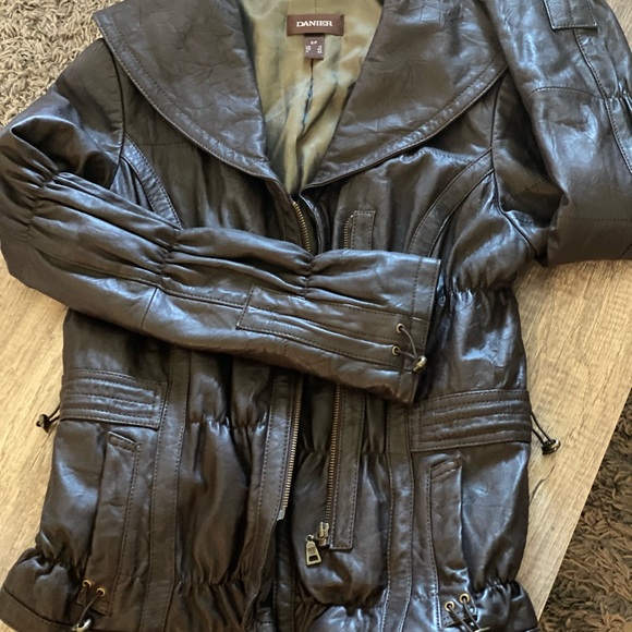 Danier Brown Leather Jacket - Picture 1 of 7